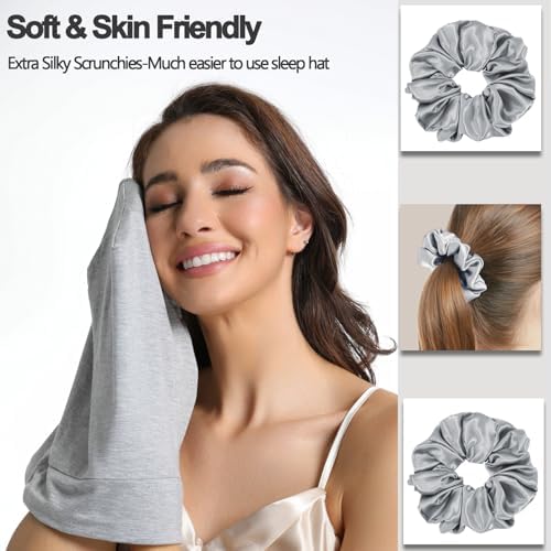 Satin Bonnets for Sleeping Adjustable Silk Lined Bonnet Sleep Cap Hair Wrap - Image 7