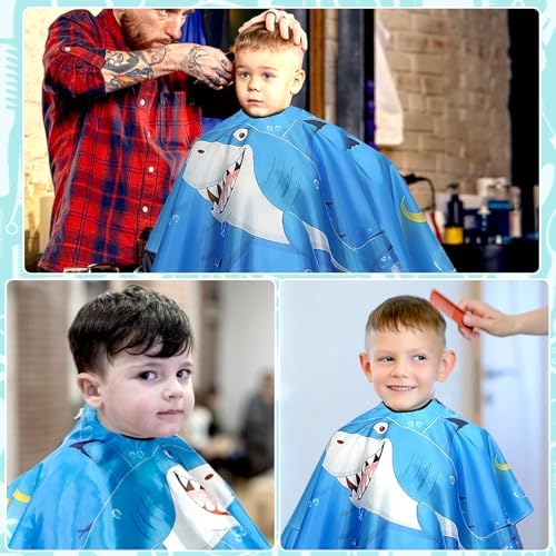 FEBSNOW Kids Haircut Cape, Professional Barber Cape with Neck Duster Brush - Image 7