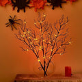 Halloween Branch Lights with Timer Battery Operated 75 LED Orange Fairy Lights, Lighted Black Willow Branches 21IN for Home Decor by Birchlitland