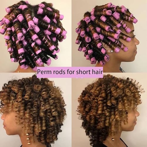 Perm Rods Set for Natural Hair, 40Pcs Plastic Cold Wave Rods, Heatless Perming Rods Hair Curler for Women, DIY Hairdressing Tools, Purple, 0.75 Inch - Image 6