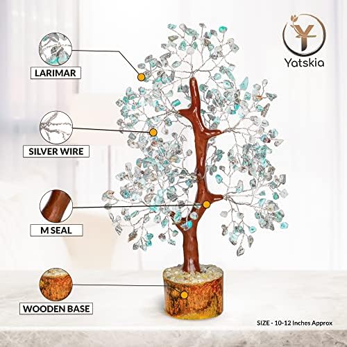 YATSKIA Larimar Stones - Larimar Crystal, Artificial Trees, Bonsai Tree, Tree of Life Decor, Gemstone Tree, Energy Gifts for Women, Balancing Tree - Image 3
