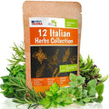 12 Italian Herb Seeds Pack - Heirloom and Non GMO, Grown in USA - Indoor or Outdoor Garden - Four Basil Varieties and Parsley, Cilantro, Rosemary, Thyme, Oregano, Marjoram, Sage, Arugula by MadayFormula