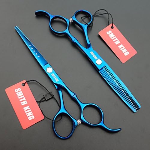6.0 Inches Professional hair cutting thinning scissors set with razor (Blue) - Image 2