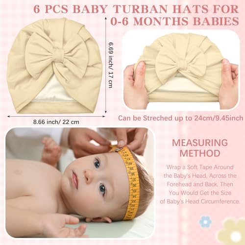 6 Pcs Newborn Satin Bonnet for Infant 0-6 Months - Image 3