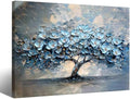 EEYNAQQ Blue Floral Tree Wall Art, 3D Textured Tree of Life Canvas Painting, Abstract Nature Flower Wall Decor for Living Room Bedroom, 16x24 Inches Ready to Hang by Unknown
