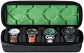 4 slots Watch travel case, hard watch box storage organize holder, with soft foam insert fit watches up to 55mm face,green microfiber lining by forBetterLife