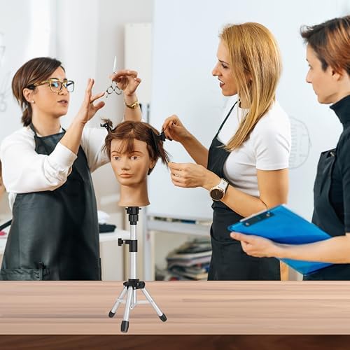 ZQIAN BEAUTY Wig Stand Tripod, 25 Inch Adjustable Mannequin Head Stand, Wig Head Stand for Training Heads And Canvas Block Head (Silvery, Mannequin Head Not Included) - Image 7