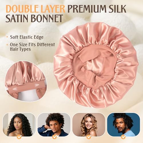 VarCozy Satin Bonnet for Sleeping, Double Layer Hair Bonnets for Women - Image 3