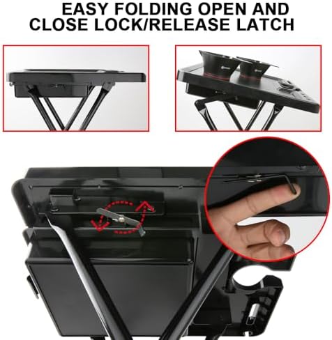 Folding Salon Rolling Tray Cart, Portable Mobile Workstation for Hairdresser, Esthetician & Tattoo Artist - Image 4