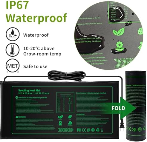 NAMOTEK 2 Pack Seedling Heat Mat, Durable Waterproof Seed Germination Heating Mat, Warm Hydroponic Plant Heating Pad - Image 5