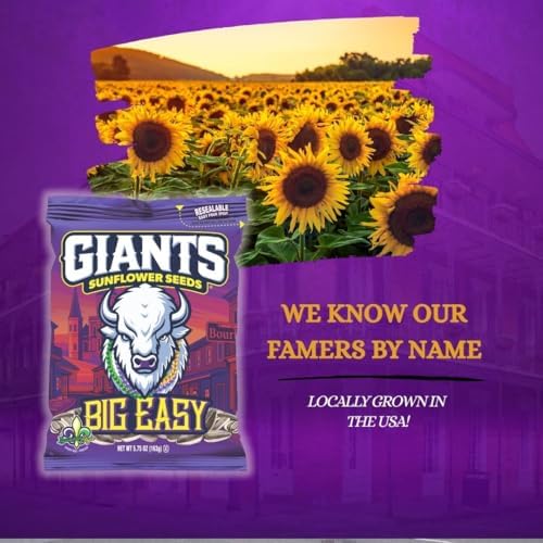 GIANTS Big Easy Sunflower Seeds - Sunflower Seeds to Eat, High Protein Snack, Smoky BBQ & Vinegar, Source of Vitamin E & Fiber Content - 5 oz Resealable Bags (Pack of 3) - Image 5