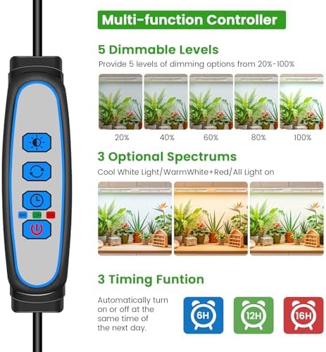 8in LED Grow Light Strip for Indoor Plants Growing, Full Spectrum - Image 5