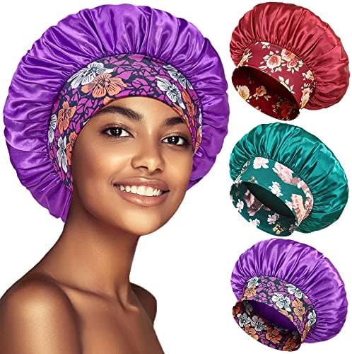 3PCS Bonnets for Women,Silk Satin Bonnet Hair Bonnet for Sleeping by PHILIGHTS