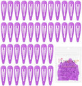 40 Counts Metal Snap Purple Hair Clips, 2 Inch Hair Barrettes for Women by PIDOUDOU