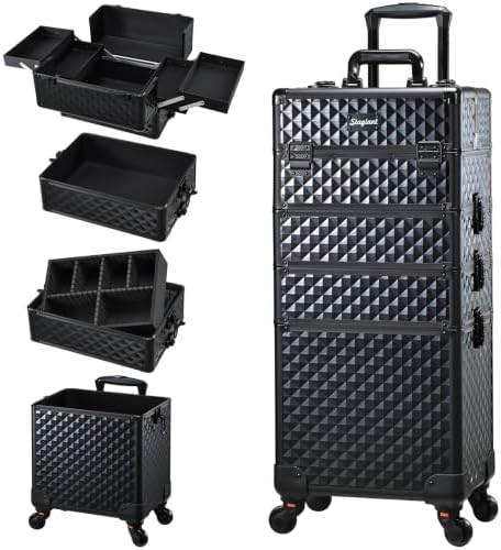 Stagaint Rolling Makeup Case 4 IN 1 Cosmetology Case on Wheels Salon Case by Stagiant