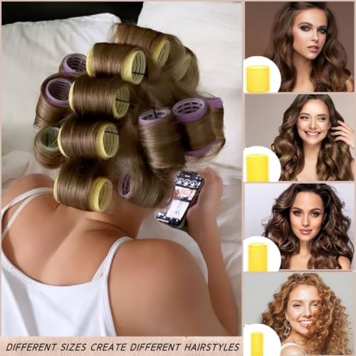 Jumbo Hair Curlers Rollers with Clips,36 Pieces with 4 Sizes - Image 4