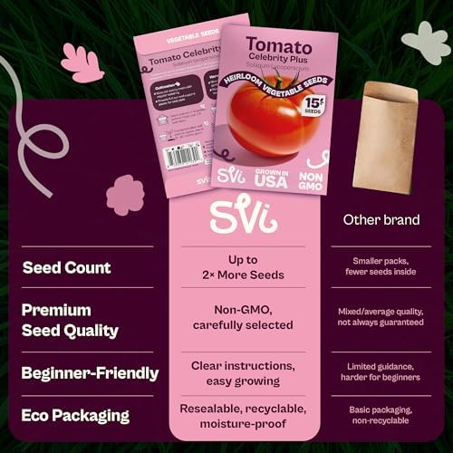 SVI 15 Plus F1 Celebrity Tomato Seeds (Solanum lycopersicum) – Heirloom Tomatoes Seed Packets, Slicing Tomatoes, Tomato Seed – Vegetable Seeds for Outdoor Home Garden Raised Beds, Containers - Image 6