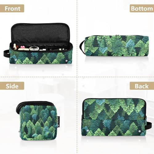 Hair Tools Travel Bag with Heat Resistant Mat 2-in-1 Hot Tools Travel Bag Organizer Flat Curling Iron Travel Case for Straightener Vivid Pine Trees Green - Image 5