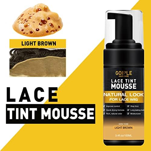 Lace Tint Melting Mousse for Women's Toupees, Hairpieces and Wigs - Natural Finishing Color, Wig Glue and Tool Set (Light Brown) - Image 3