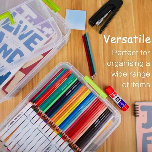 TERGOO 2 Layer Plastic Storage Containers with Lids, Multipurpose Clear Stack & Carry Box, Portable Craft Organizers and Storage Bin for Organizing Art & Craft, Sewing, Makeup, Nail Supplies (Green) - Image 6