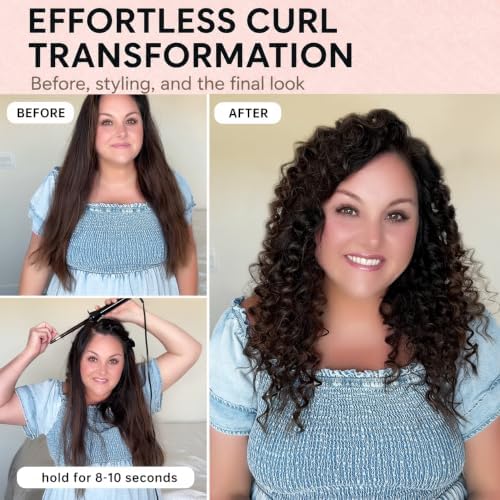 Hahahope 3/8 Inch Curling Iron Wand, Small Ceramic Curler Barrel Tiny Black - Image 2