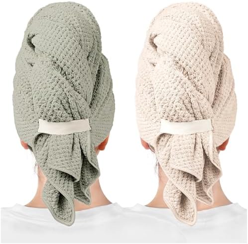 ROLSHOL 2-Pack Large Microfiber Hair Towel Wraps for Women, 27 × 39 in by ROLSHOL