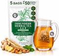 Herb Guru Herbal Tea, Immune Defense Ginger & Mint, 5 Bags (50 Cups) by HerbGuru