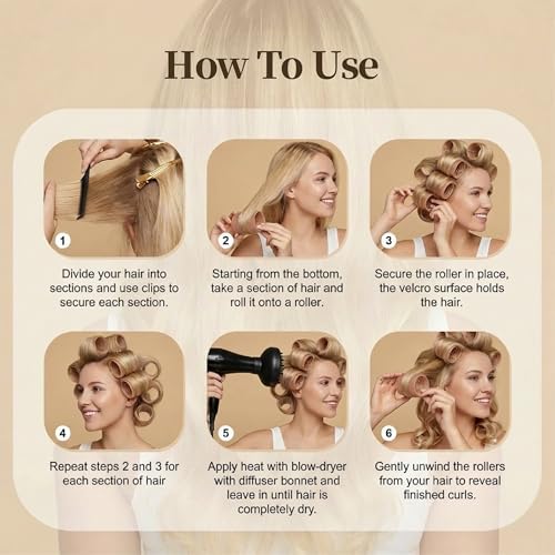 18pcs Ceramic Thermal Hair Rollers,Curlers for Long Medium Short Hair - Image 5