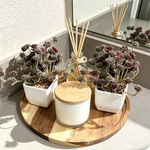 Artificial Burgundy Trailing Rosette Succulent Potted Plant, 2 Pack - Image 3