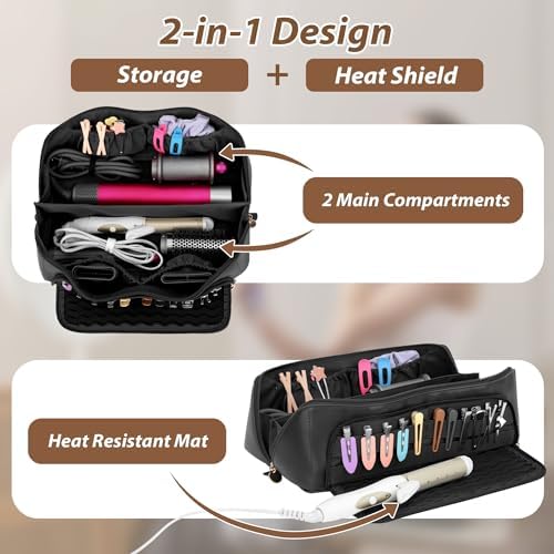 Hot Hair Tools Travel Bag with Heat Resistant Silicone Mat, Black - Image 5