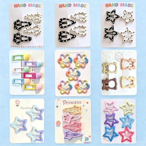 (40 Pcs) Super Cute Girls Hairpin, Mini Size Polka Dot Heart Floral Flower Bowknot Star Hairpin Baby Girl Hair Clips Decoration Salon Hairstyle Hairdressing for Little Kids or Doll-Mix 2 by Unknown