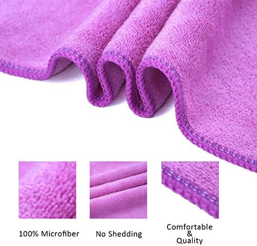 JML Microfiber Towels, Bath Towel Sets (6 Pack, 27" x 55") - Extra Absorbent, Fast Drying, Multipurpose for Bath, Swimming, Fitness, Sports, Yoga, Violet/Coffee/Blue - Image 3