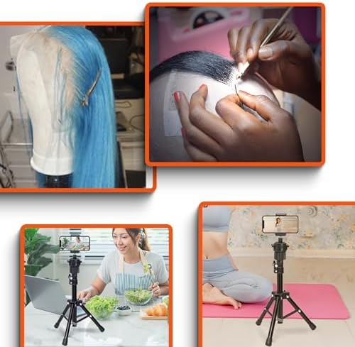EERYA 22 Inch Wig Head With Tripod Stand, Canvas Mannequin for Styling, Making and Displaying (Rosy) - Image 2