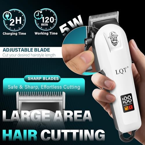 Hair Clippers for Men Rechargeable Cordless Beard Trimmer & Electric Shaver, Hair Cutting Kit with LCD Display Gift for Dad, Husband, Men - Image 2