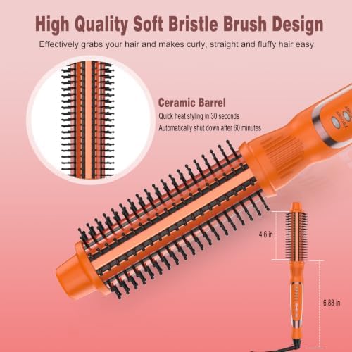 1 1/4 Inch Curling Iron Brush, Ceramic Thermal Brush for Long Hair - Image 4