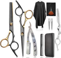 Professional Scissors for Hair, Fcysy Hair Cutting Shears Kit Barber Hairdresser Shears Thinning Scissors Set Straight Edge Razor Salon Supplies for Men, Tijeras De Peluqueria Profesional by Fcysy