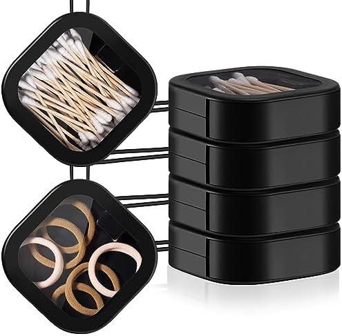 Kathfly 4 Pcs Hair Tie Organizer Travel, Stackable, Black by Kathfly