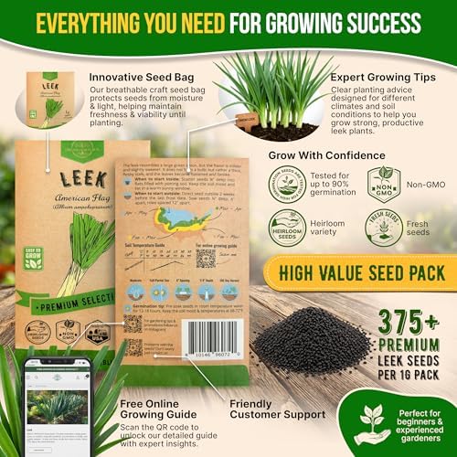 Organo Republic Onion Leek Seeds Pack 1G - Over 375 Non-GMO Heirloom Onion Seeds for Planting Vegetables in Individual Seed Packet, Vegetable Seeds for Planting Home Garden Indoor & Outdoor Gardening - Image 3