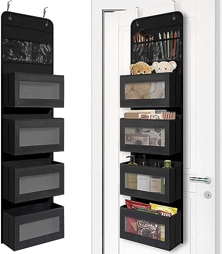 GCreation Over Door Organizer for Bedroom Bathroom Pantry, 5 Shelf Black by Giraffe+Creation
