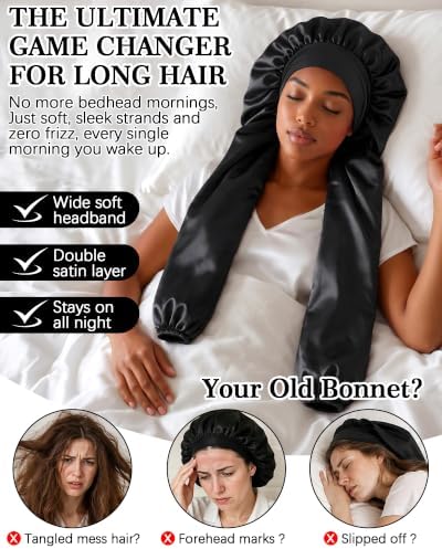 Double Layer Satin Bonnet Unisex Pantyhose Bonnet Sleep Cap - Image 2