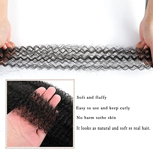 Marley Twist Braiding Hair 8 Packs 18 Inch Pre-Separated Springy Afro Twist Hair Suitable for Damaged Soft Locs Synthetic (18 inches, 1B) Spring Twist Crochet Hair for Black Women Cuban kinky Hair - Image 6