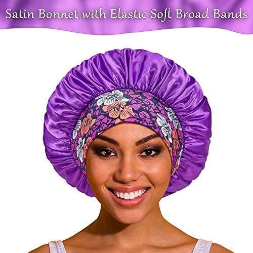 3PCS Bonnets for Women,Silk Satin Bonnet Hair Bonnet for Sleeping - Image 2