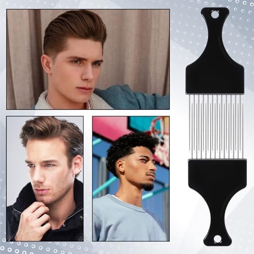 4 PCS Metal Hair Pick, Afro Picks for Men, Metal Afro Pick Combs for Women, Afro Comb Metal Pick, Hair Pick Metal Beard Pick, Metal Picks for Hair Curly Hair Detangling Styling and Lifting Tool - Image 6