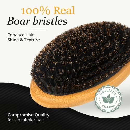 Belula 100% Boar Bristle Hair Brush Set for Men, Thin, Normal to Short Hair - Image 3