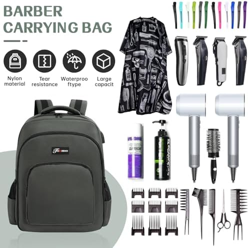 TORIBIO Barber Supplies Bag Backpack for Men, Clipper Tool Bookbag - Image 3