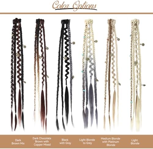 16" Clip in Dreadlocks Hair Extensions for Cosplay (Light Blonde) - Image 6