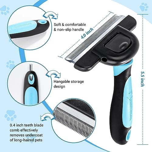MIU COLOR Long Hair Pet Grooming Brush for Medium & Large Dogs & Cats,Blue - Image 5