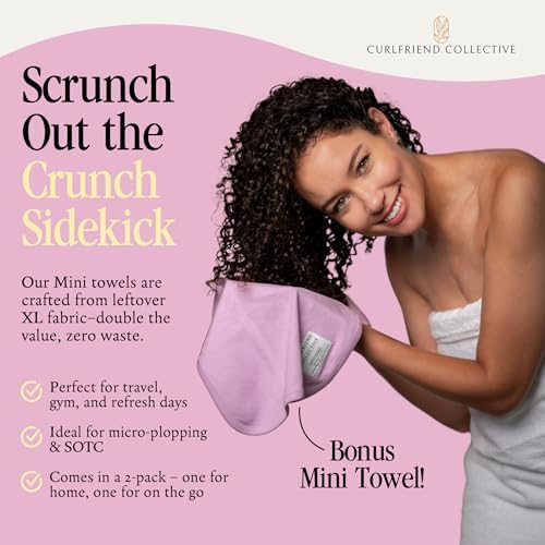 Curlfriend Collective Cotton Cloud T-Shirt Hair Towel Duo, Lilac Locks - Image 5