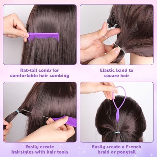BESARME 1500 Mini Hair Rubber Bands Set with Styling Tools, 28 Colors - Image 4