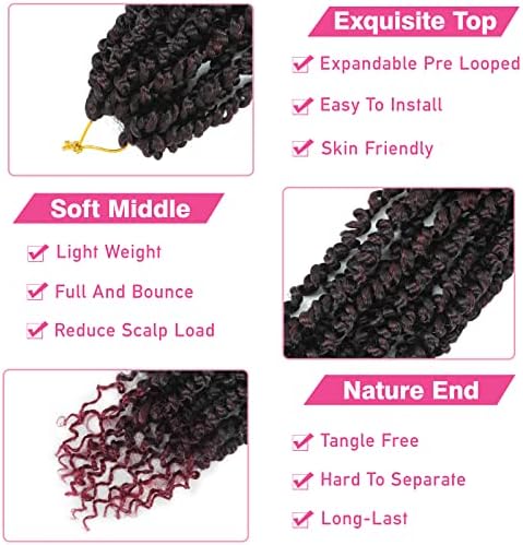 Passion Twist Crochet Hair 10" T1B/BUG Pre-Twisted - Image 3